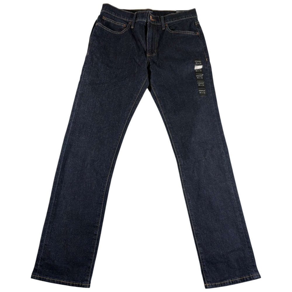 J.CREW Signature Flex Jeans Mens 30x32 Blue Denim Dark Wash Stretch Straight Leg